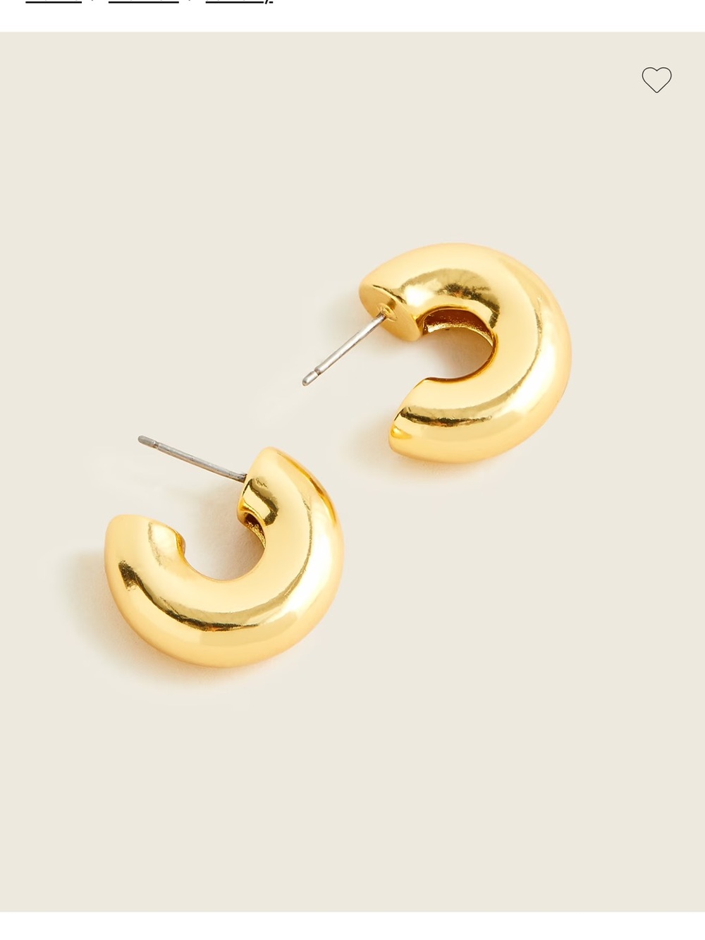 J Crew Gold Chunky Hoop Stud Earrings